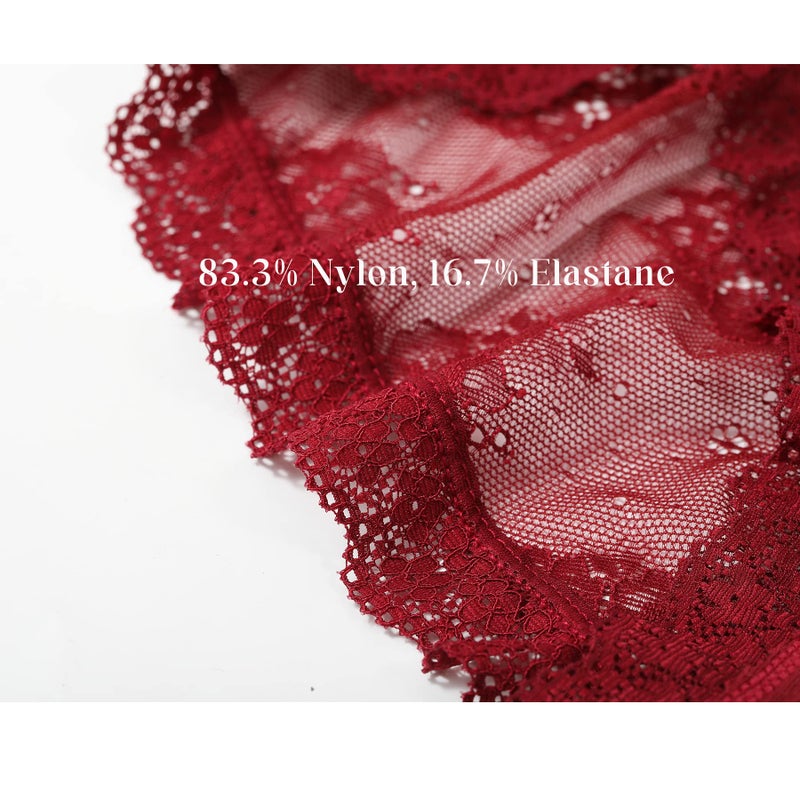 LEVAO Women Lace Underwear Sexy Breathable Hipster Panties Stretch Seamless Bikini Briefs Multipack - Image 4